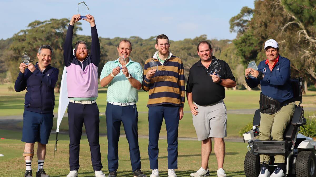 Nat (third from left) finished runner-up in the Division 1 nett competition at the NSW Inclusive Championships. Picture Golf NSW