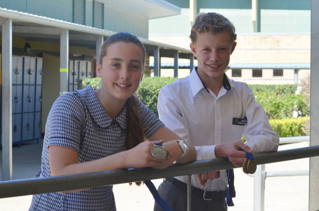 Top performance: McCarthy's Isabella Bolsom and Liam Gordon were in impressive form at last week's Combined Catholic Colleges championships with both bringing home medals. Photo: Samantha Newsam