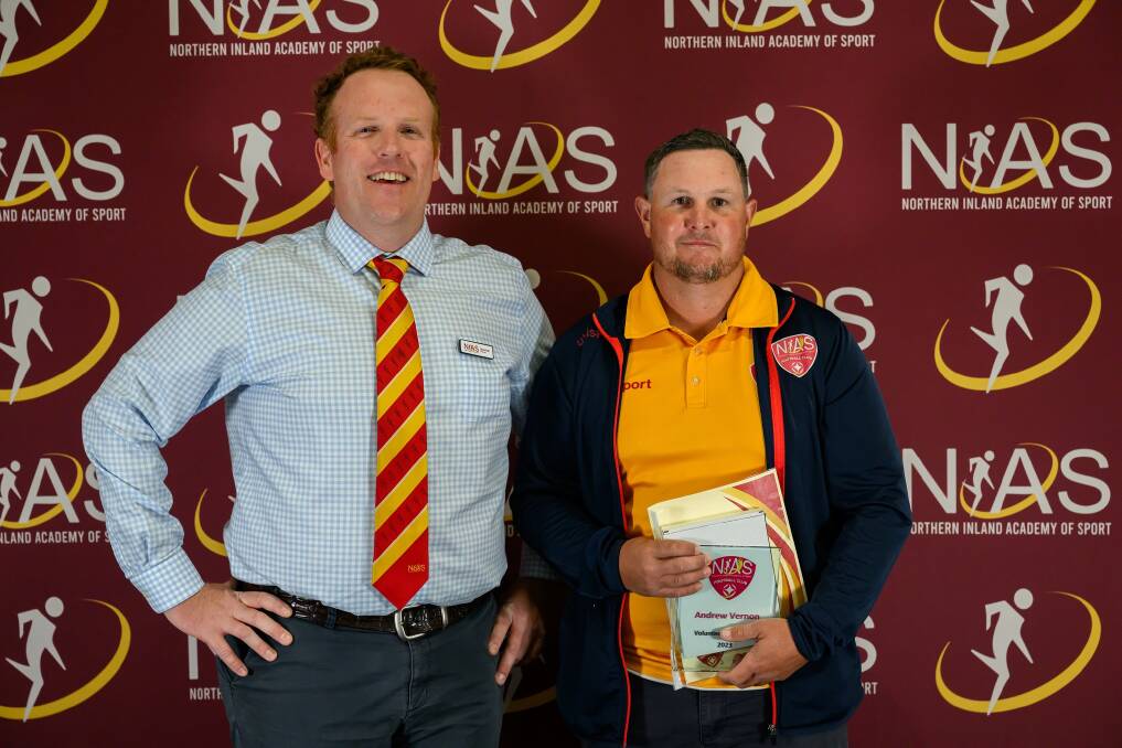 Volunteer of the Year Andrew Vernon with NIAS chair Chris Ash. Picture Benham Fisher