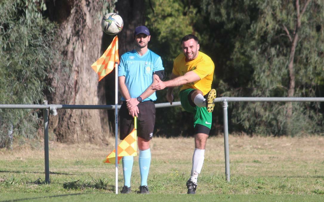 Reece Burton was wearing the yellow and green the last season South Armidale contested the Northern Inland Premier League grand final. Picture by Zac Lowe