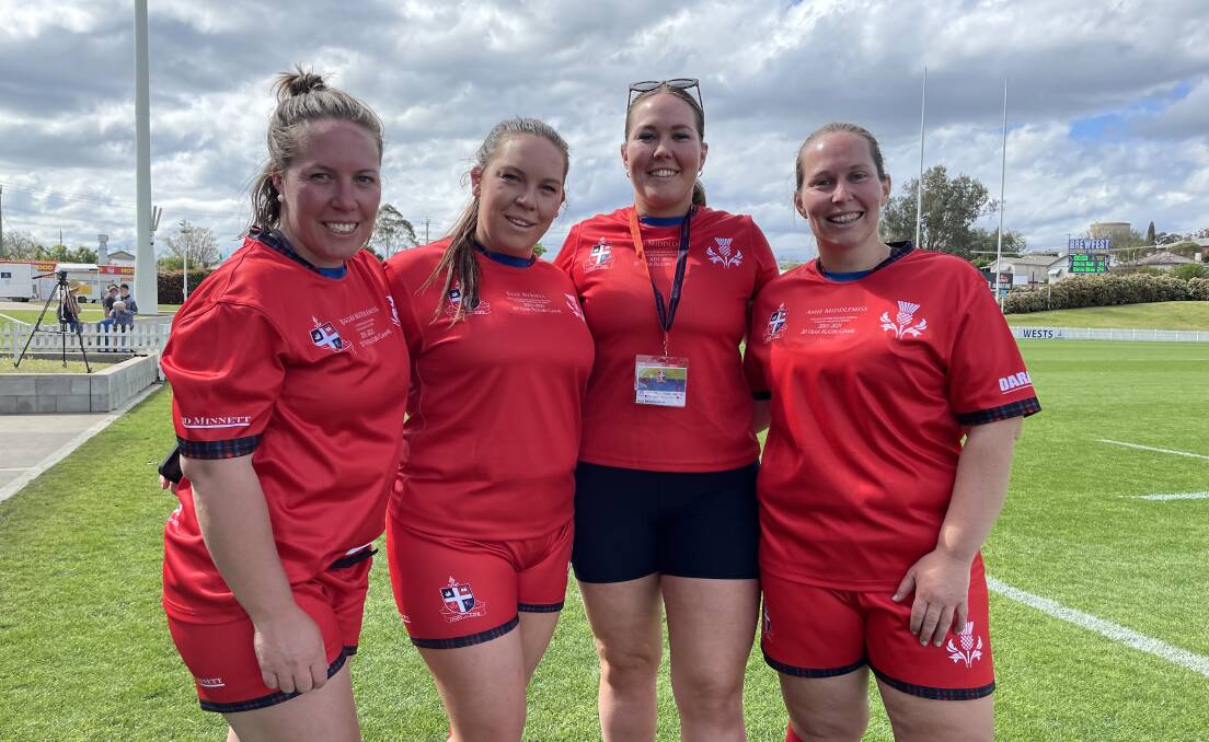 Brianna, Peta, Jess and Amie Middlemiss savoured the chance to suit up together for the Calrossy alumni match.