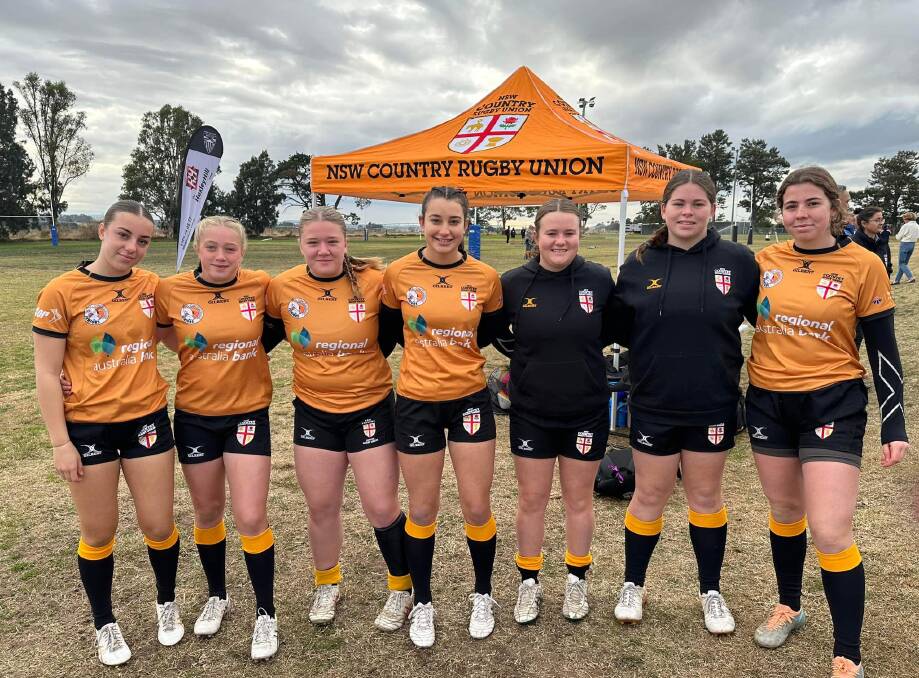 Scarlett (left) with some of her fellow Central North Country representatives at the annual City v Country game. Picture Central North Junior Rugby Union Facebook.