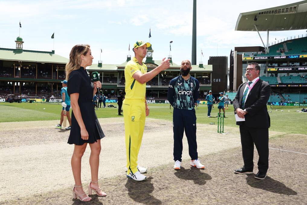 Josh Hazlewood takes his first toss for Australia. Picture by Matt King/Cricket Australia