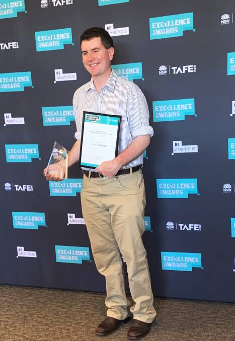 Josh Redgrove with his award. Photo: supplied