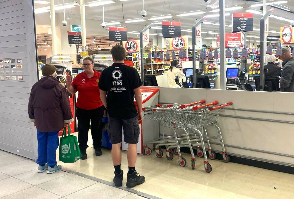 Coles at Newcastle West was having to turn away customers after an outage. Picture by Peter Lorimer