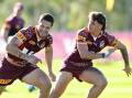 Fullbacks Kalyn Ponga (left) and Reece Walsh will play together for Queensland for the first time. (Dave Hunt/AAP PHOTOS)