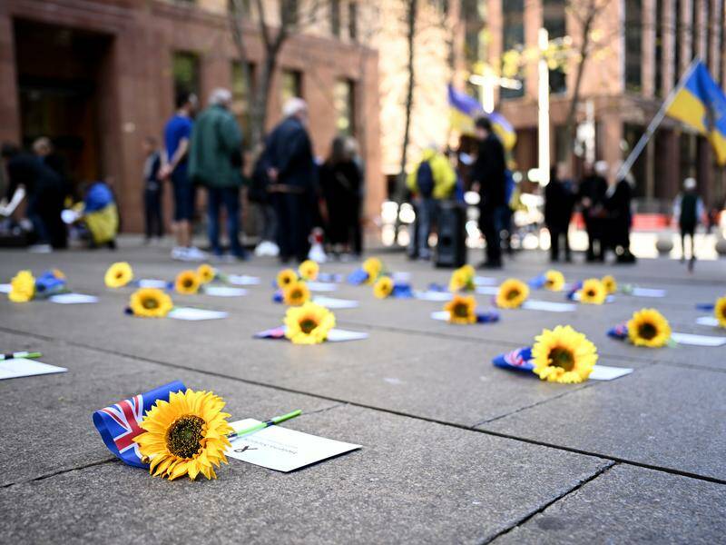 Sunflowers symbolised the MH17 disaster and its victims at services in Sydney and Canberra. Photo: Dan Himbrechts/AAP PHOTOS
