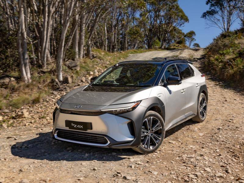 Toyota has launched its first electric vehicle, the bZ4X SUV, in Canberra. (HANDOUT/TOYOTA)