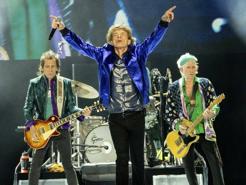 Ronnie Wood and Keith Richards posted short and sweet birthday messages to Mick Jagger. Photo: AP PHOTO