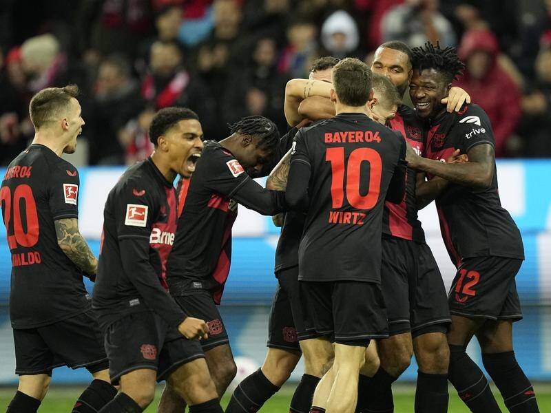 Bayer Leverkusen have taken a step closer to the Bundesliga title with a 2-1 win over Mainz. (AP PHOTO)