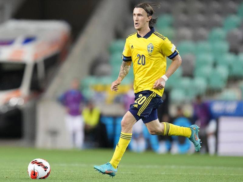 Kristoffer Olsson, seen in action for Sweden, has been hospitalised with an acute brain condition. (AP PHOTO)