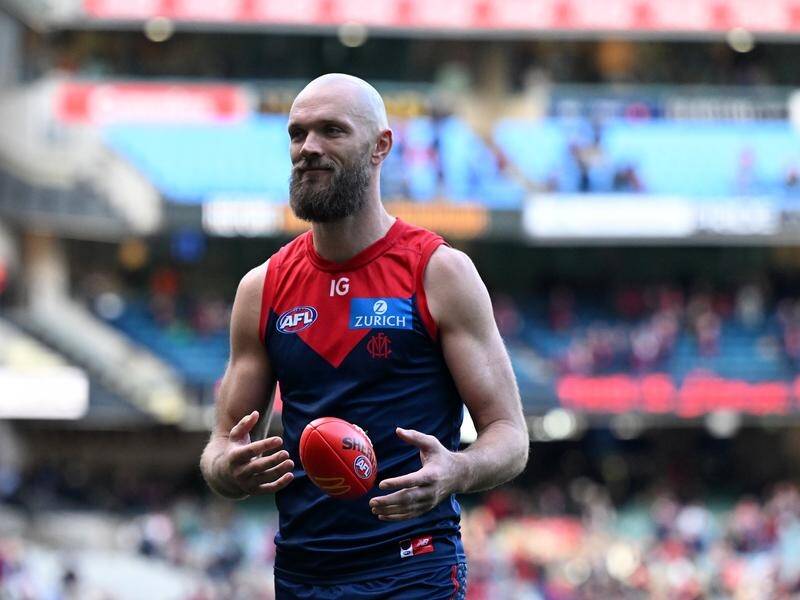 Melbourne skipper Max Gawn is a chance of returning from injury to play against Fremantle. (James Ross/AAP PHOTOS)