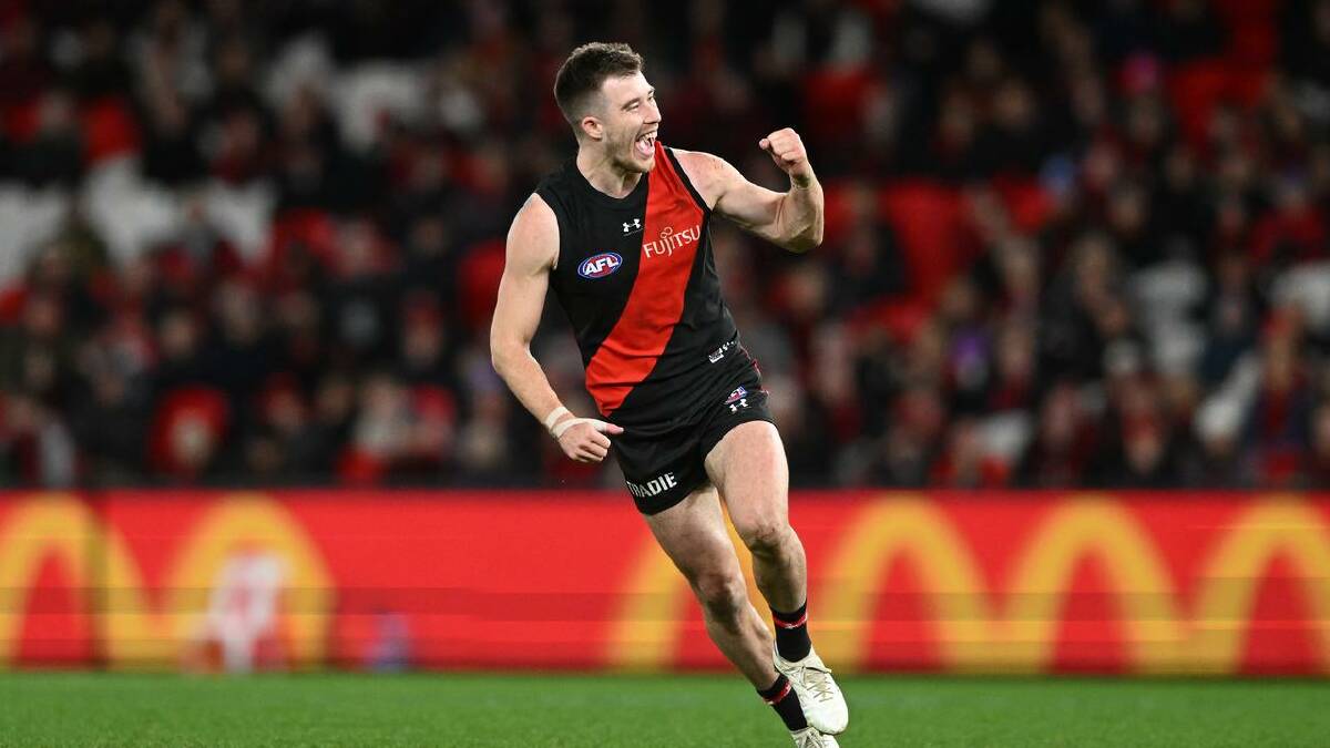 Zach Merrett contributed his usual captain's knock, racking up 30 possessions in a losing cause. (James Ross/AAP PHOTOS)