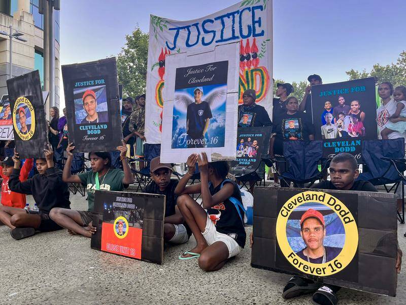 Indigenous teen Cleveland Dodd's death in custody has sparked grief and outrage in the community. Photo: Aaron Bunch/AAP PHOTOS