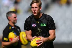 Tom Lynch remains hopeful of playing some part in the Tigers' finish to the season. Photo: Morgan Hancock/AAP PHOTOS