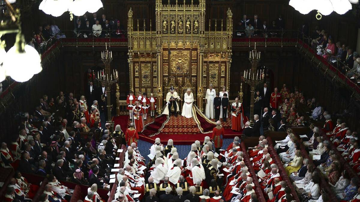 King Charles delivered his speech before an audience of robed lords and MPs. (AP PHOTO)