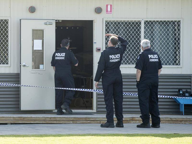 Two bullets struck a classroom at the private school north of Perth. (Aaron Bunch/AAP PHOTOS)