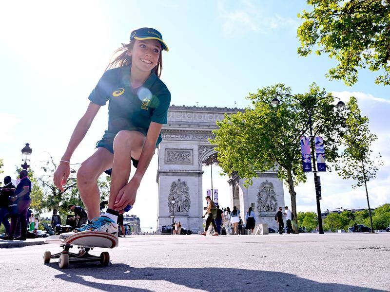 Teenaged skateboarder Chloe Covell is set to make a major mark in Paris. Photo: Dave Hunt/AAP PHOTOS