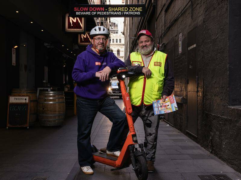 A scooter ride through the streets of Melbourne will open eyes to the issue of homelessness. Photo: Diego Fedele/AAP PHOTOS
