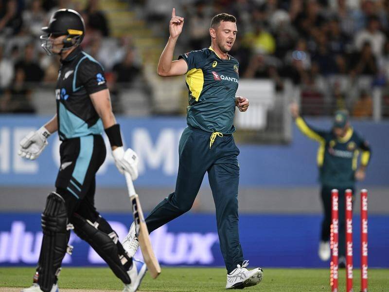 Australia have cruised to a big second T20 international win and claimed the series in New Zealand. (AP PHOTO)