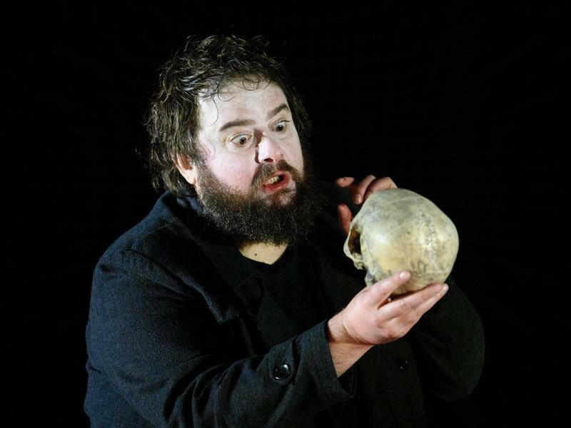 Allan Clayton plays Hamlet in the final dress rehearsal of the play at the Opera House in Sydney. Photo: Steven Markham/AAP PHOTOS