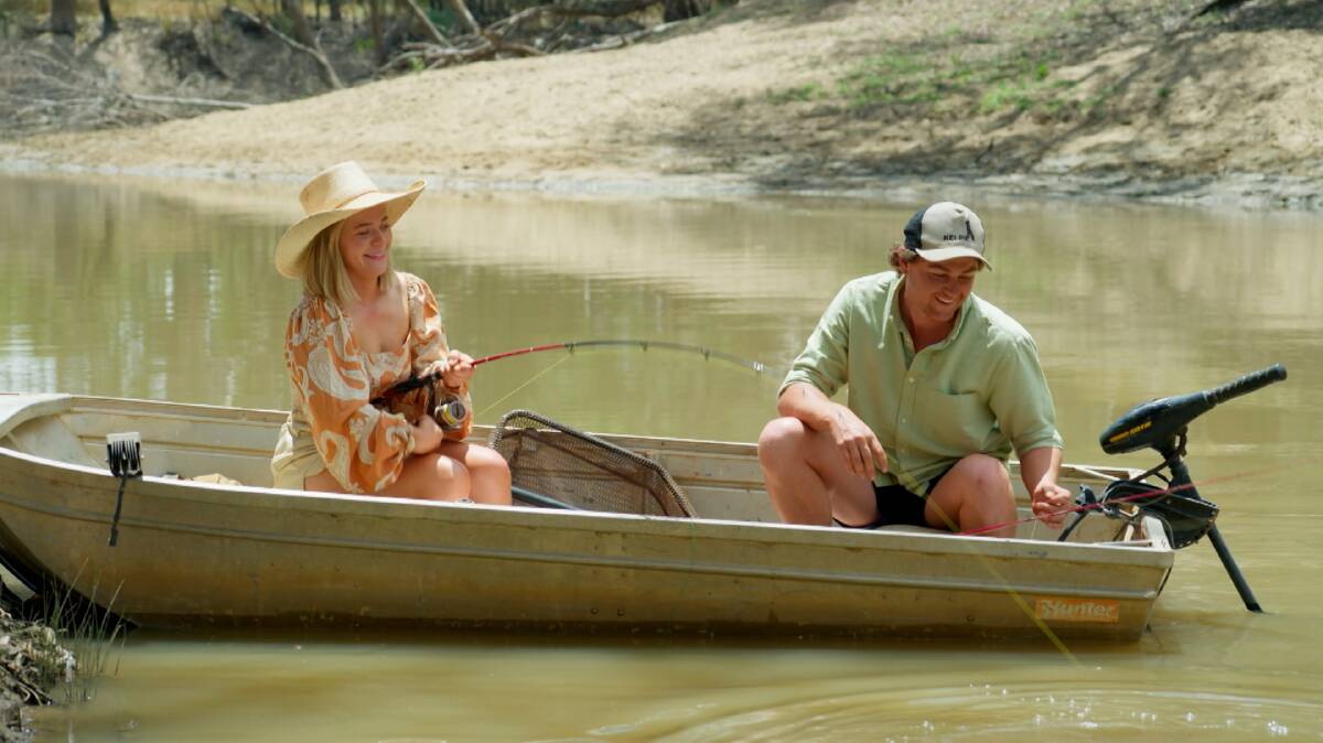 Belle can fish. Dustin is in love - with the fish. Picture by Channel 7