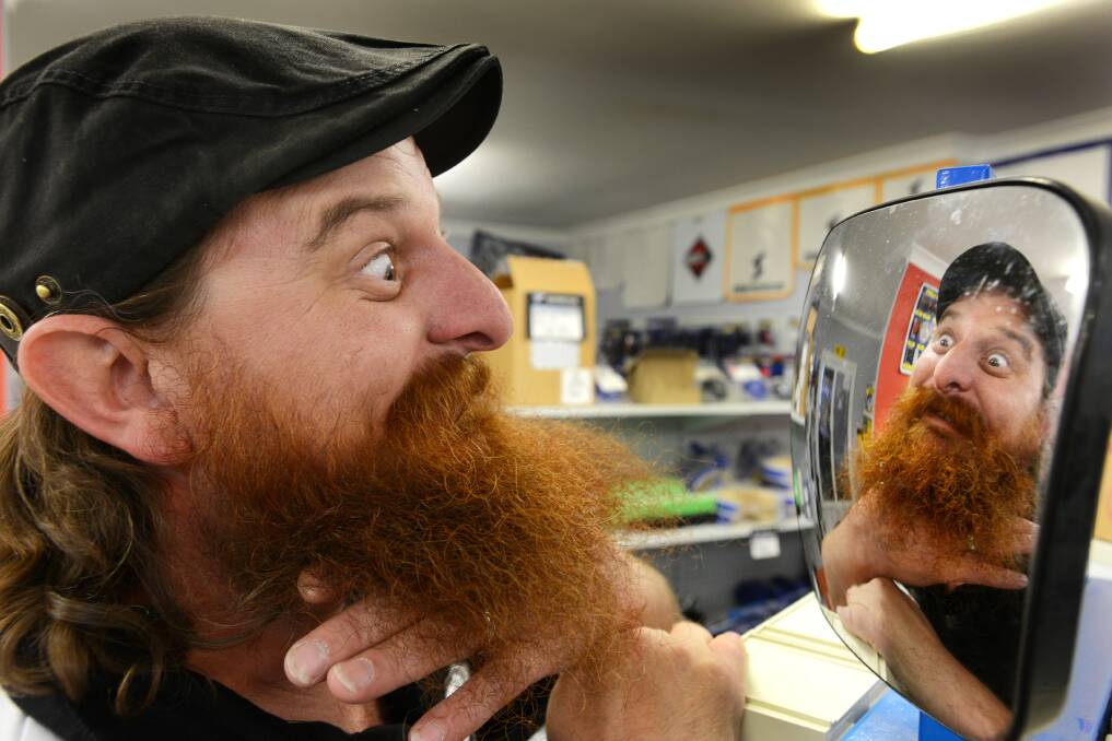 Jason Scott, growing a beard Alzheimers awareness in November. Photo:Barry Smith 121111BSA04