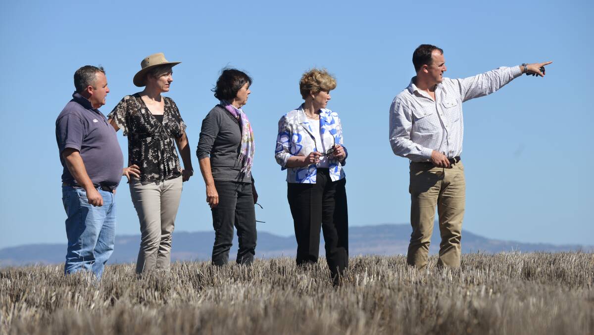 Federal greens leader Christine Milne toured the Breeza Plains Coal Mining area in April. Photo:Barry Smith 230413BSB20