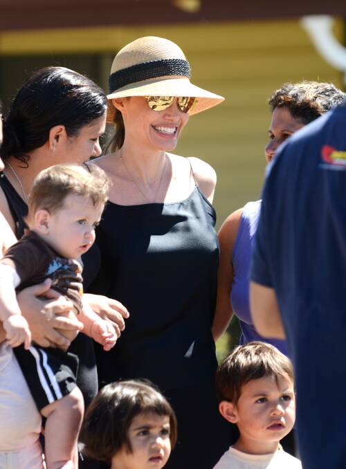 Angelina Jolie mingles with locals in Werris Creek for the first time in September. Photo:Barry Smith 110913BSB32