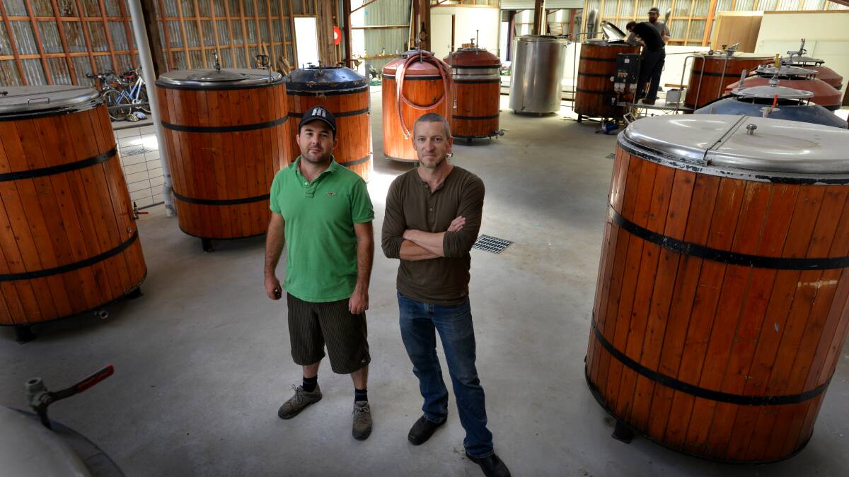 Brewing venture partners Ben Rylands and Andrew Tracey-Smith at Uralla. Photo:Barry Smith Photo:060213BSE03