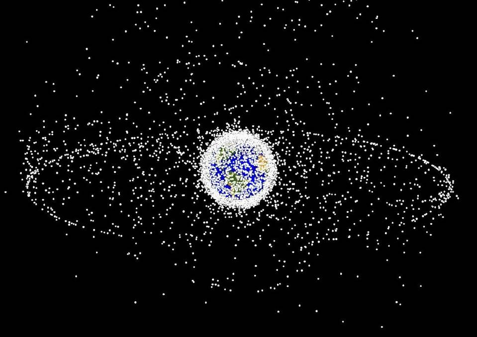 An indication of the number of satellites orbiting the earth.