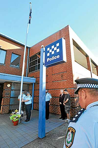CEREMONY: Staff at Tamworth Police Station gathered in a special ceremony to remember Senior Constable David Rixon yesterday.  160312BSA11