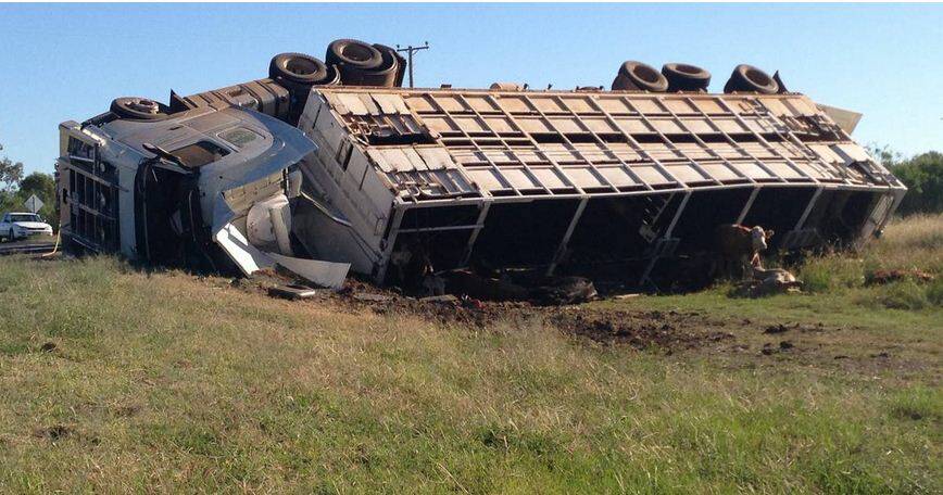 There was yet another truck roll on the Garah/Mungindi Road. Pic: Moree Champion